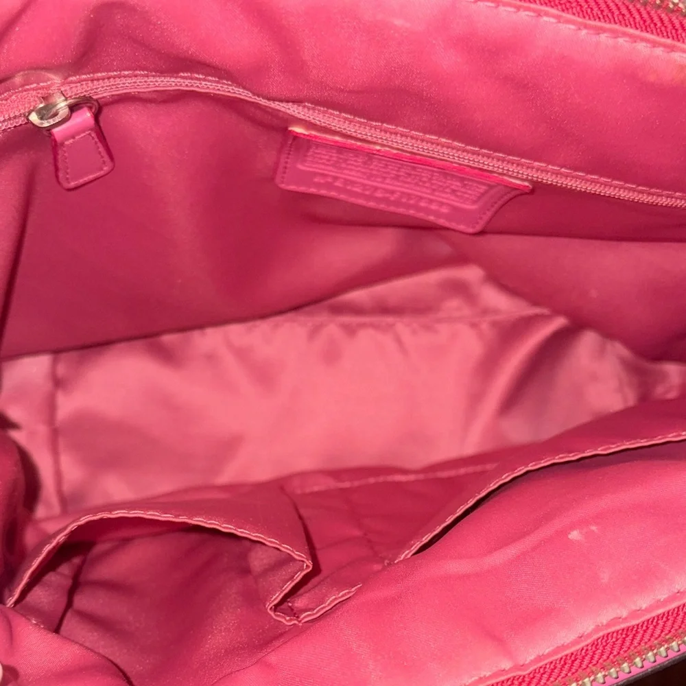 Coach Y2K Fuchsia Quilted Nylon Monogram Tote Bag - Picture 7 of 15